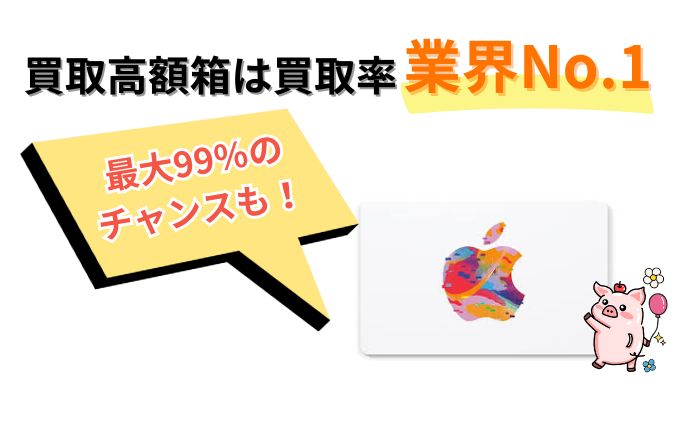 Appleギフト券の買取率が業界No.1